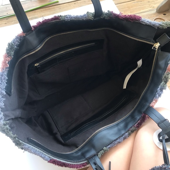 NWT Zara hand made fuzzy colorful tote - Picture 7 of 7